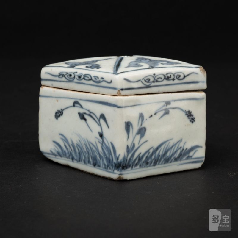    明 古染付菱形香合 - 图4